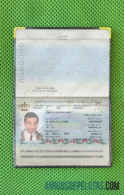 Foto do passaporte da Jordânia baixar para verificação